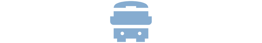 Simple blue robot icon.